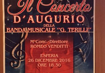 Il 26/12/2016 si terrà il Concerto di Natale 2016